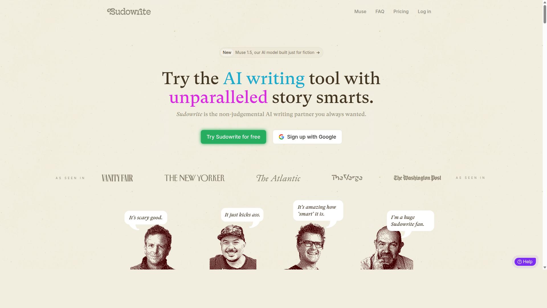 Sudowrite website