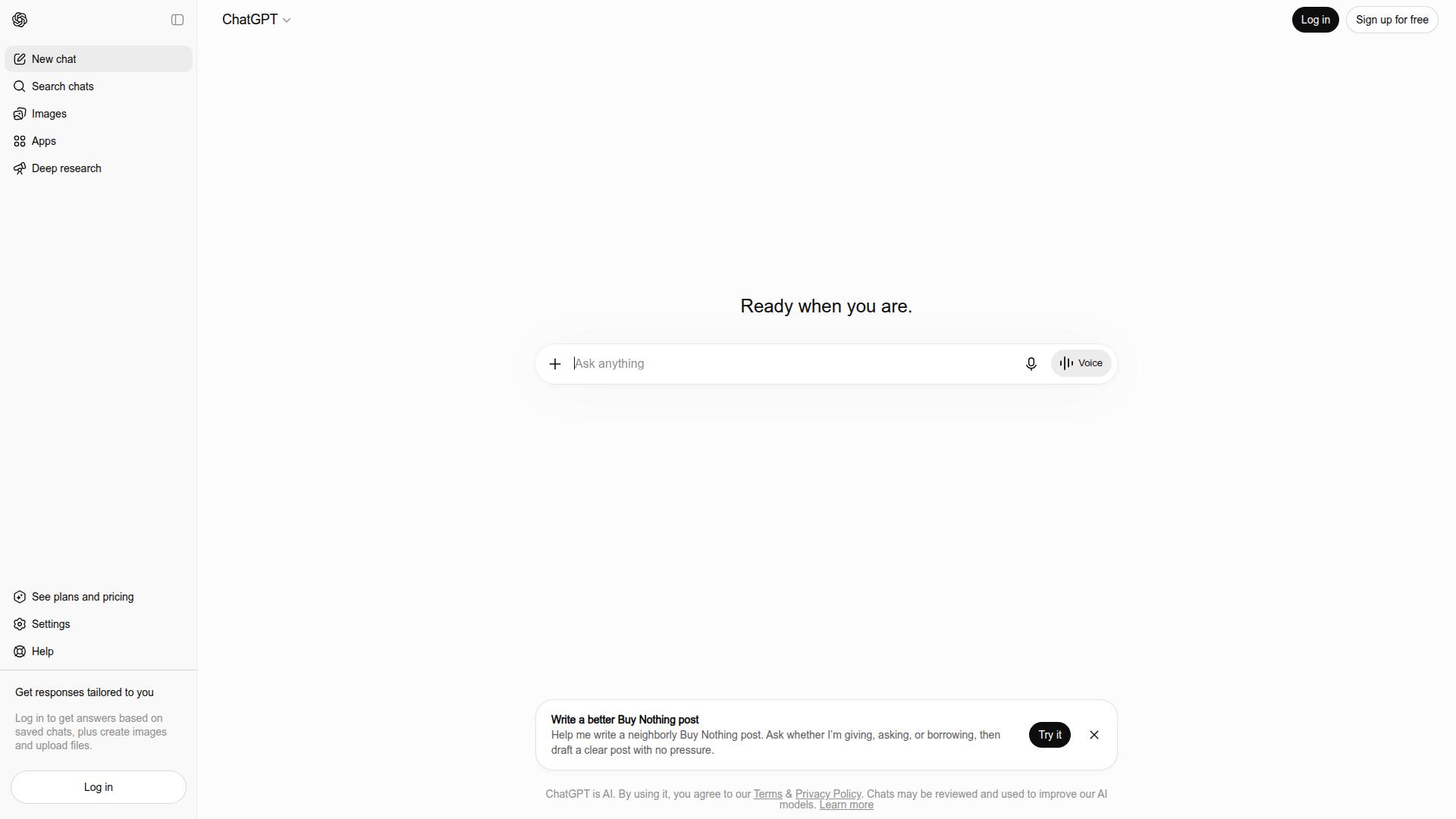 ChatGPT website