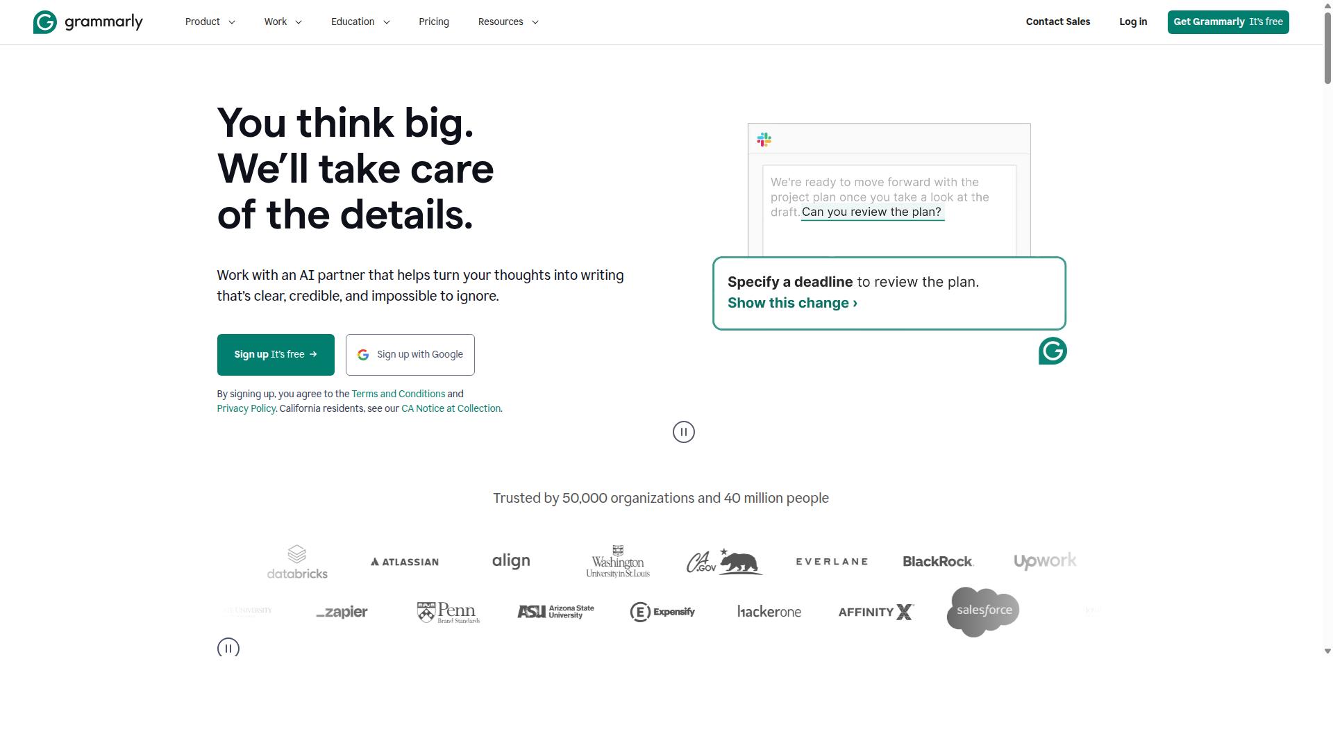 Grammarly website