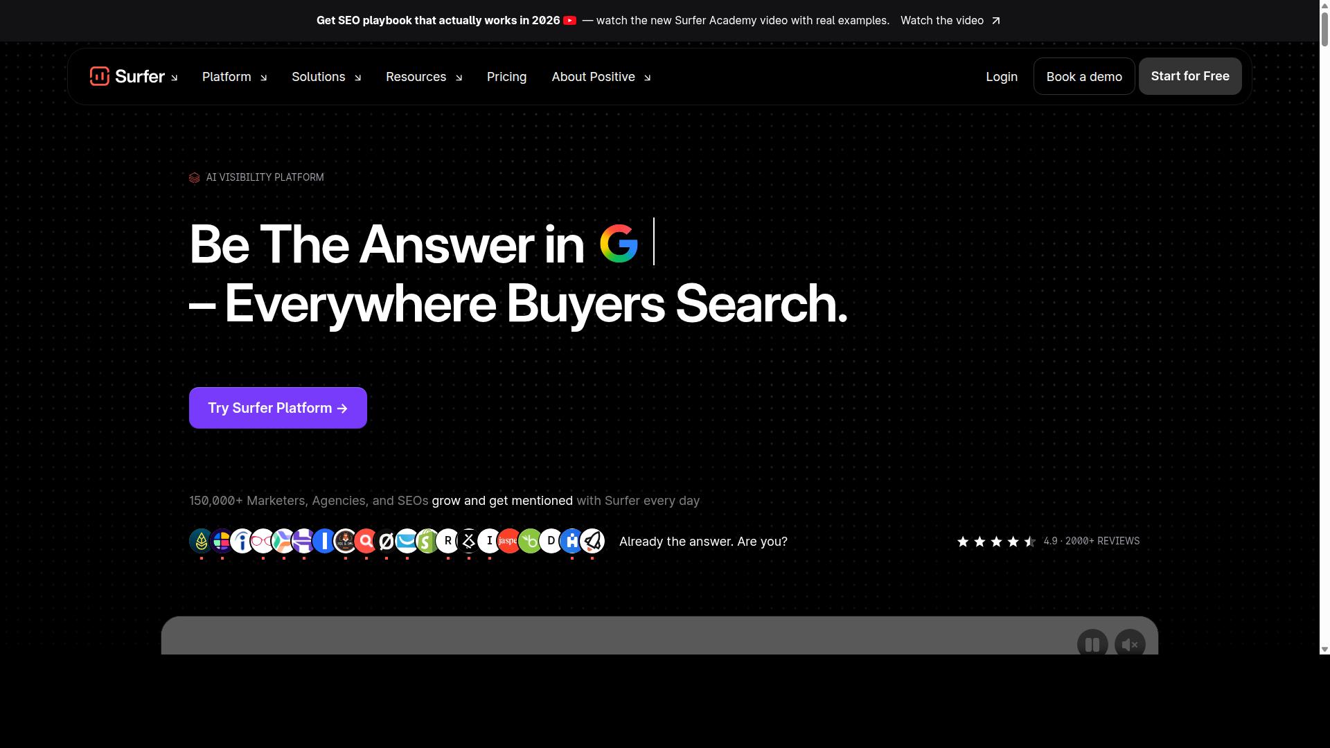 Surfer SEO website