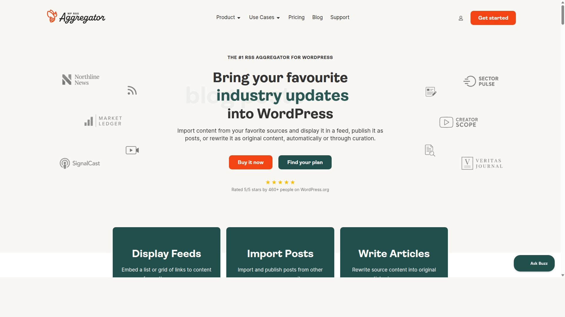 WP RSS Aggregator website